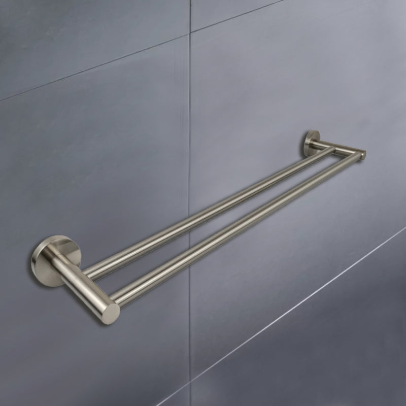 Otus Double Towel Rail 600mm Brushed Nickel 8111-60-BN