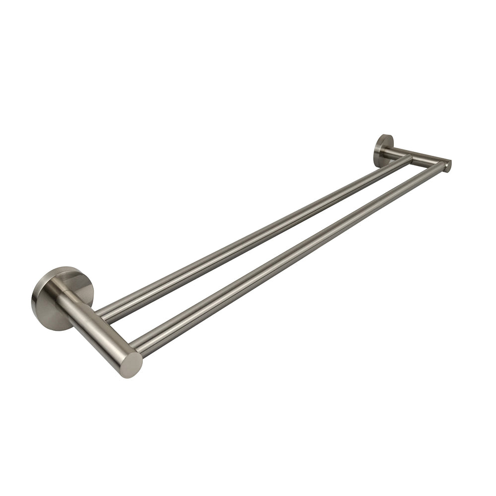 Otus Double Towel Rail 600mm Brushed Nickel 8111-600-BN - Bathroom Hub