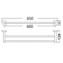 Otus Double Towel Rail 600mm Gunmetal 8111-600-GM