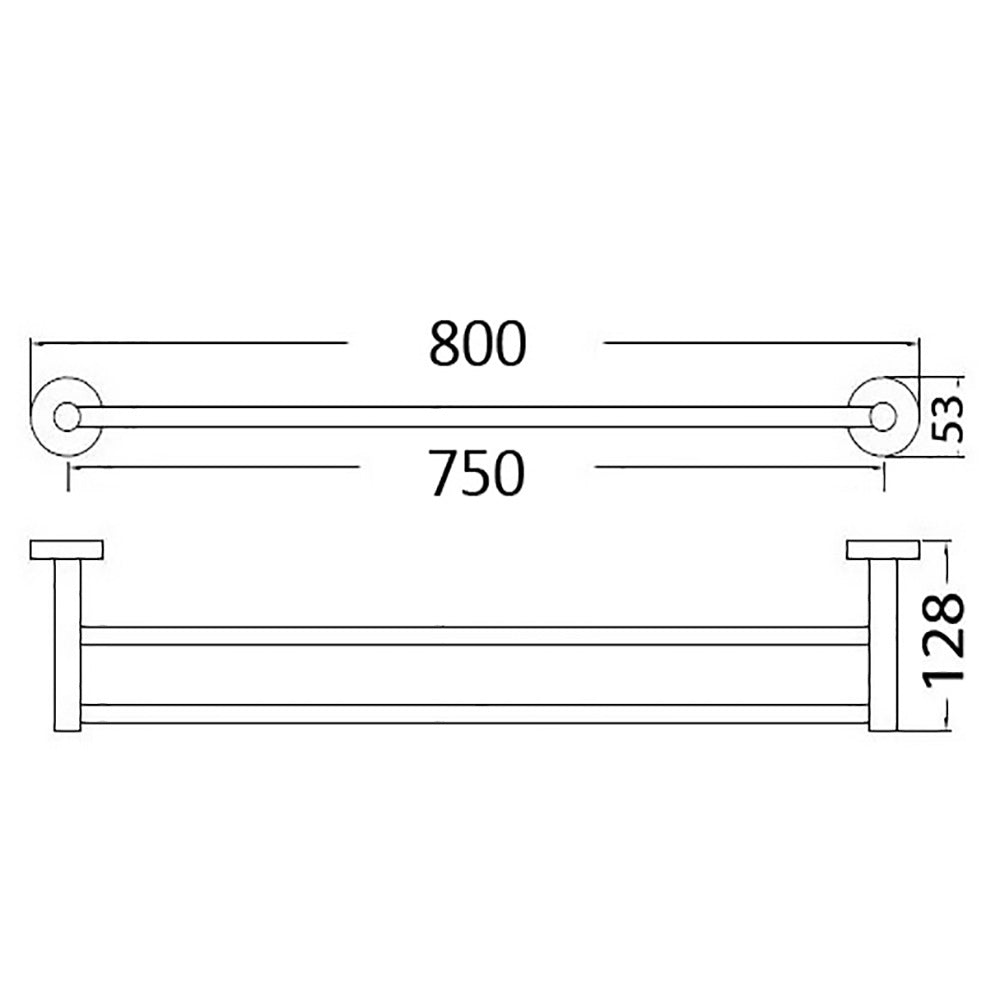 Otus Double Towel Rail 800mm Brushed Gold 8111-75-BG - Bathroom Hub