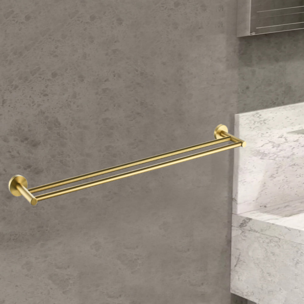 Otus Double Towel Rail 800mm Brushed Gold 8111-75-BG - Bathroom Hub