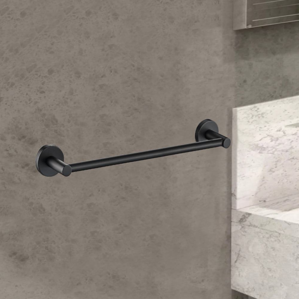 Otus Single Towel Rail 350mm Matt Black 8112-350-B - Bathroom Hub