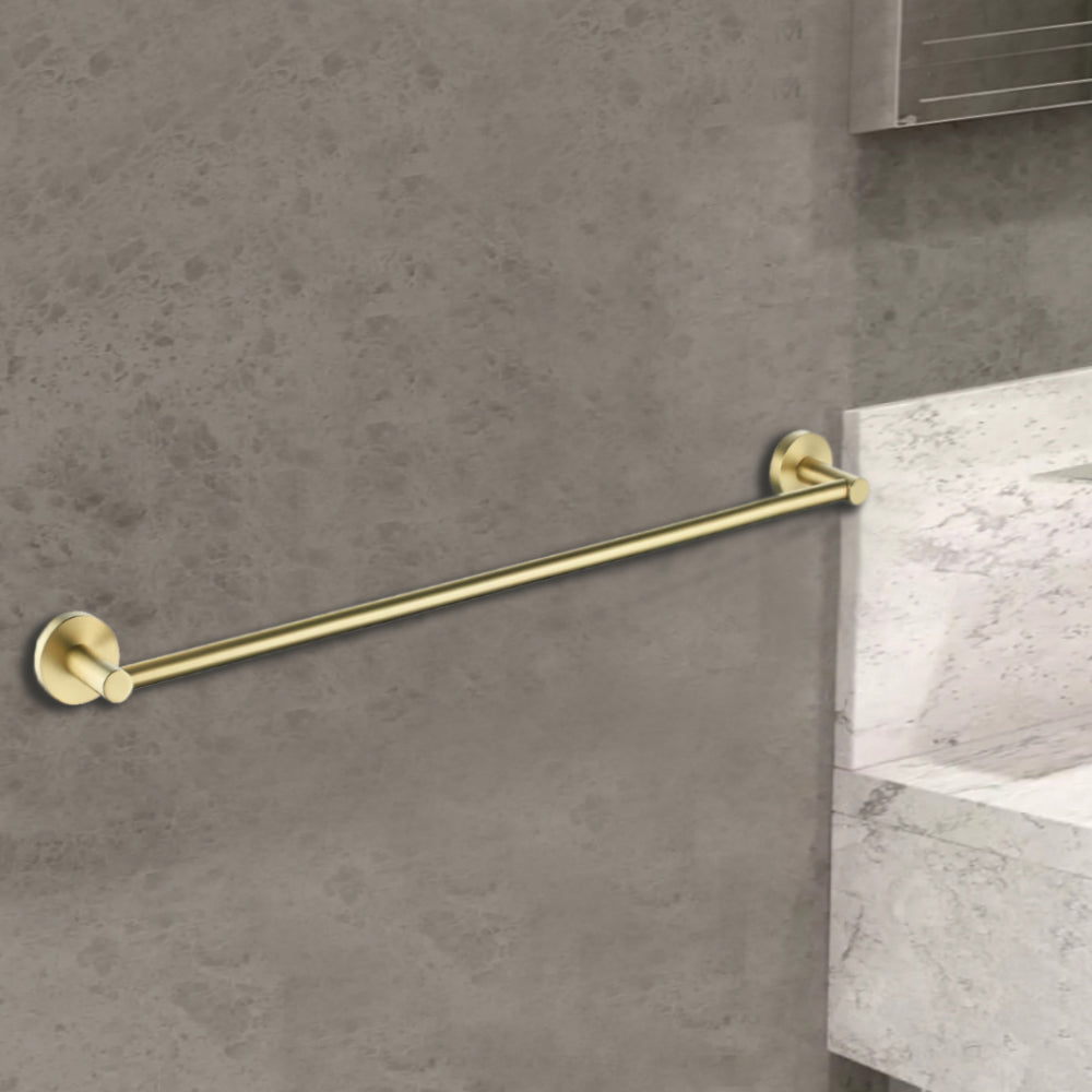 Otus Single Towel Rail 600mm Brushed Gold 8112-600-BG - Bathroom Hub