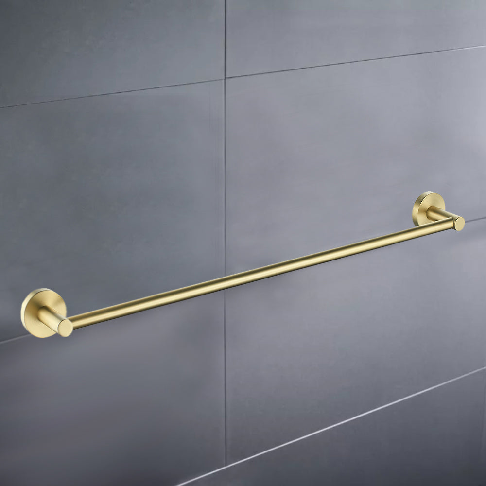 Otus Single Towel Rail 600mm Brushed Gold 8112-600-BG - Bathroom Hub