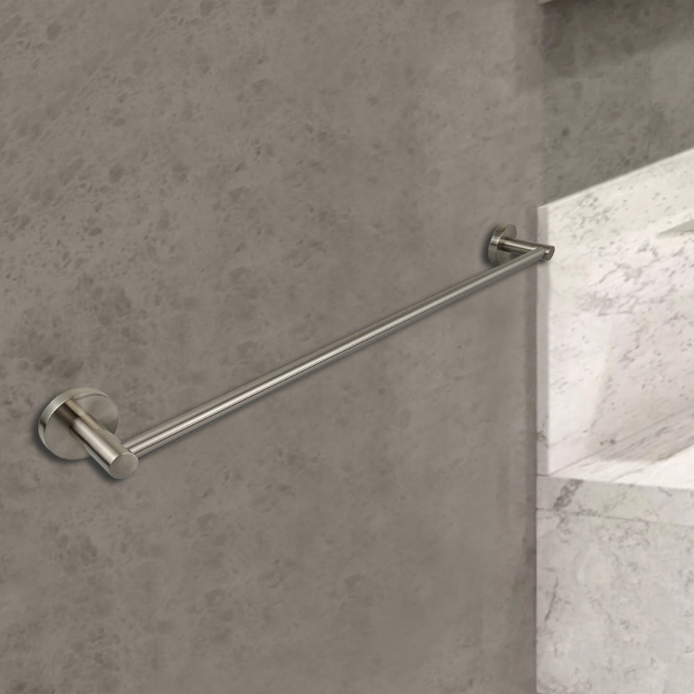 Otus Single Towel Rail 600mm Brushed Nickel 8112-600-BN - Bathroom Hub