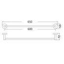 Otus Single Towel Rail 600mm 8112-600