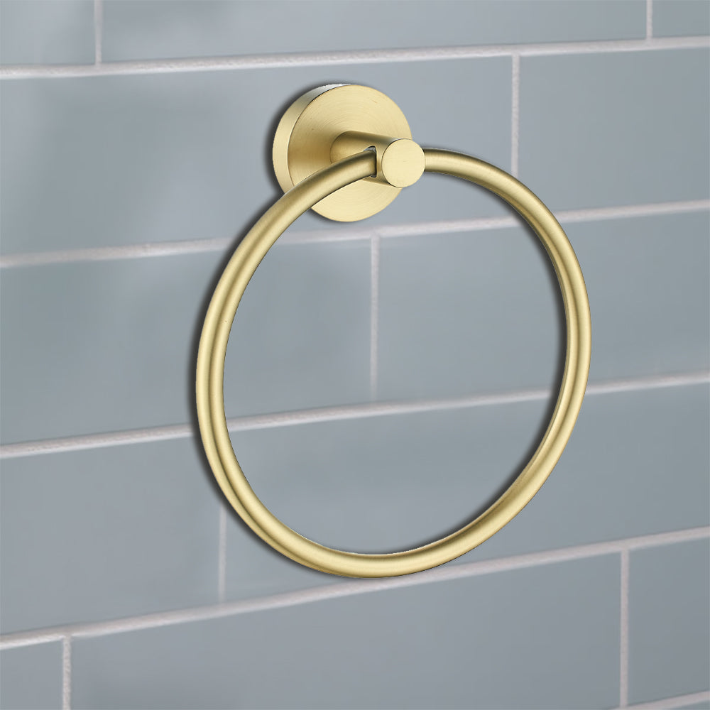 Otus Towel Ring Brushed Gold 8113-BG - Bathroom Hub
