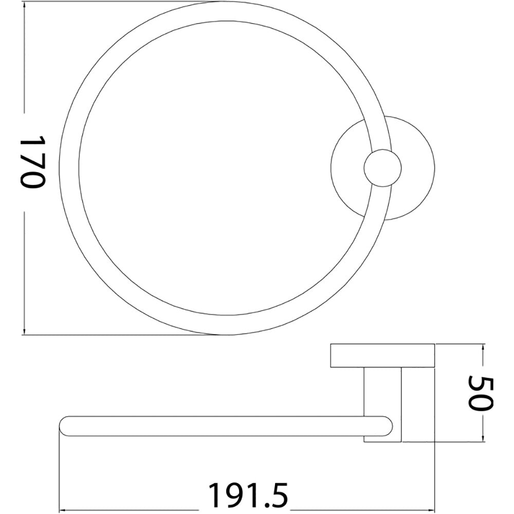Otus Towel Ring Gunmetal 8113-GM - Bathroom Hub