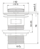 Pop-up Waste 32mm BPU32-BN(BW001-BN) - Bathroom Hub