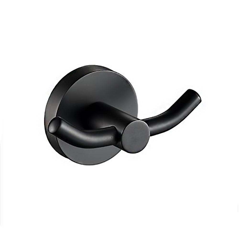 Otus Double Robe Hook Matte Black- 8125-B - Bathroom Hub