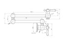 Clasico Kitchen Wall Pot Filler Lead Free - Chrome HYB868-106LF - Bathroom Hub