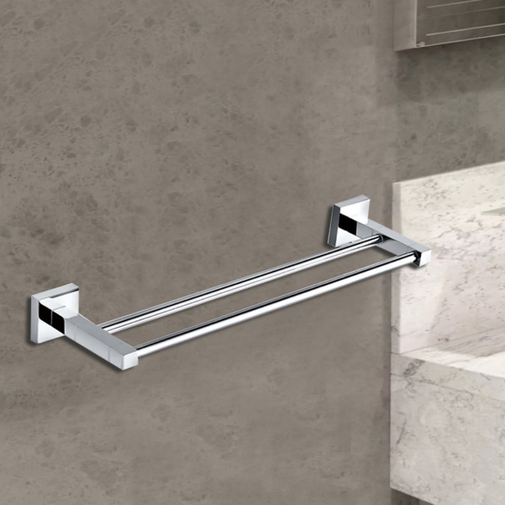 Sara Double Towel Rail 750mm Chrome 8911-750mm - Bathroom Hub