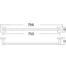 Sara Single Towel Rail 750mm Chrome 8912-750mm