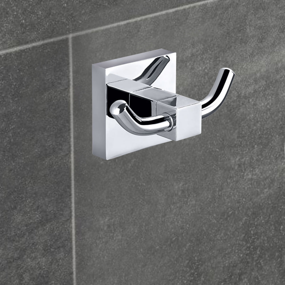 Sara Double Robe Hook Chrome 8915 - Bathroom Hub