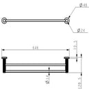 Linie Double Towel Rail 600 mm Brushed Gold 9901-600-BG