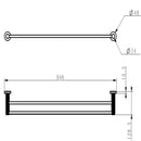 Linie Double Towel Rail 800 mm Gunmetal 9901-800-GM