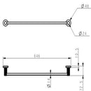 Linie Single Towel Rail 600mm Brushed Nickel 9902-600-BN