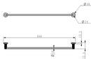 Linie Single Towel Rail 800mm Brushed Gold 9902-800-BG