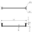 Linie Single Towel Rail 800mm Brushed Nickel 9902-800-BN