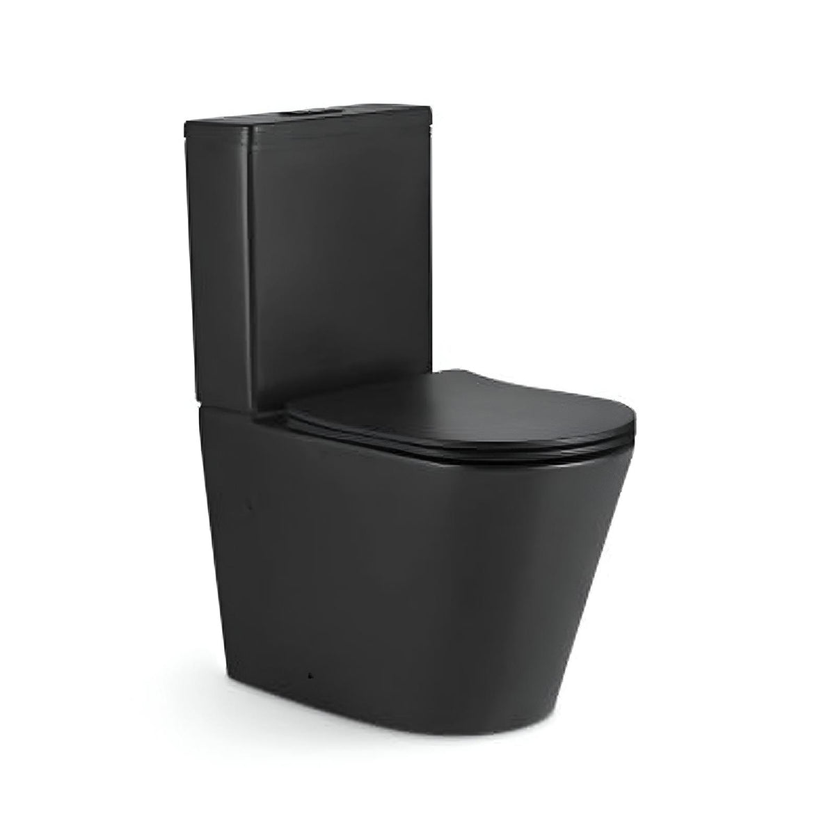 Rimless Tornado Quiet Flush Toilet Suite Matt Black - Bathroom Hub