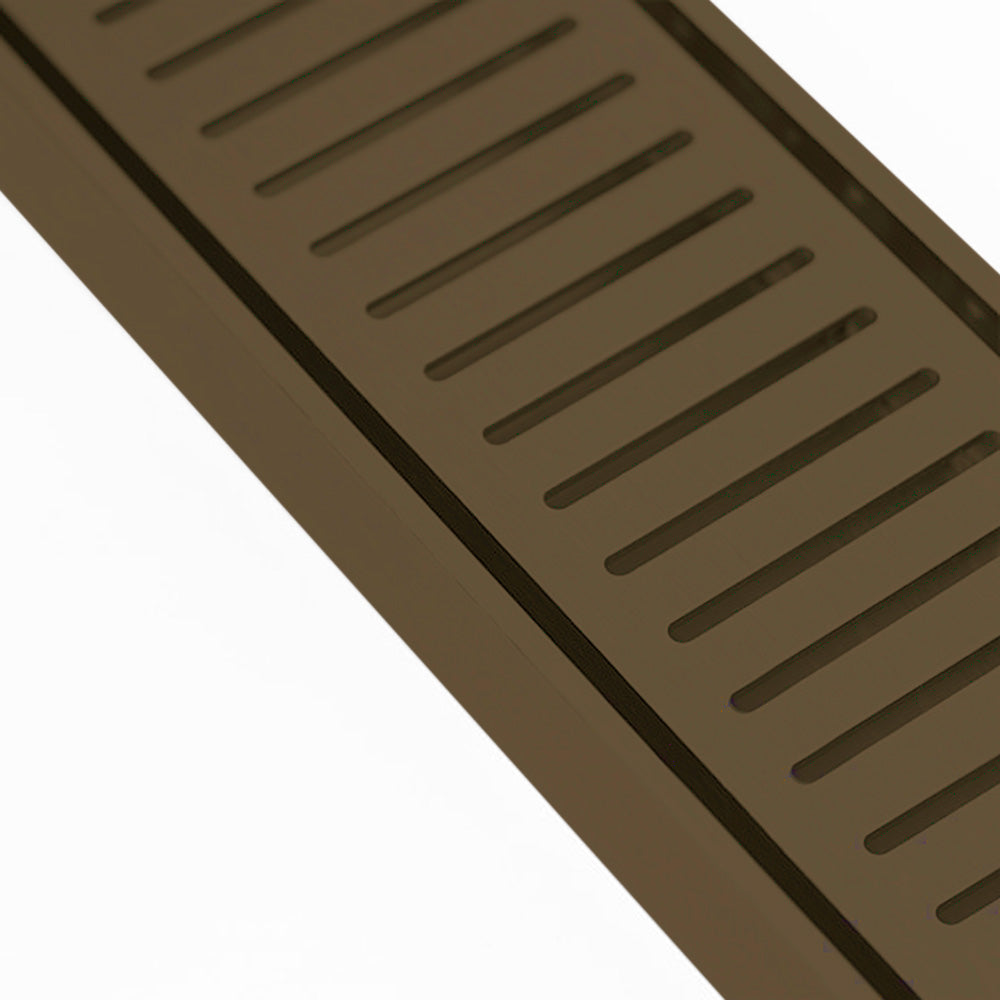Aluminium Slimline Shower Grate Drain Antique Brass 300-3000x100x21mm - Bathroom Hub
