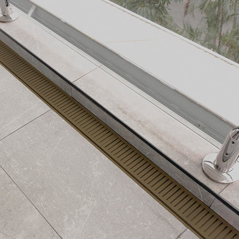 Aluminium Slimline Shower Grate Drain Antique Brass 300-3000x100x21mm