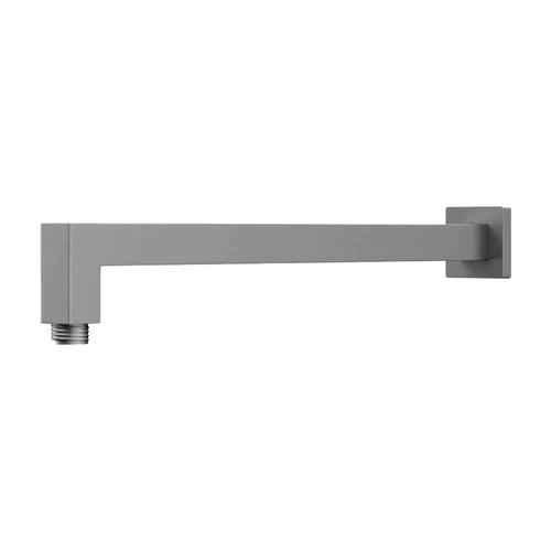Square Horizontal Wall Mounted Shower Arm 404mm Gunmetal - PRY003-GM - Bathroom Hub