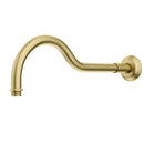 Clasico Round Brushed Gold Curved Shower Arm Brass - PRY018BG