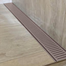 Aluminium Slimline Shower Grate Drain Brush Bronze 300-3000x100x21mm