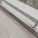 Aluminium Slimline Shower Grate Drain Brush Bronze 300-3000x100x21mm