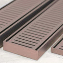 Aluminium Slimline Shower Grate Drain Brush Bronze 300-3000x100x21mm