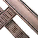 Aluminium Slimline Tile Insert Shower Drain Brush Bronze 300-3000x100x21mm