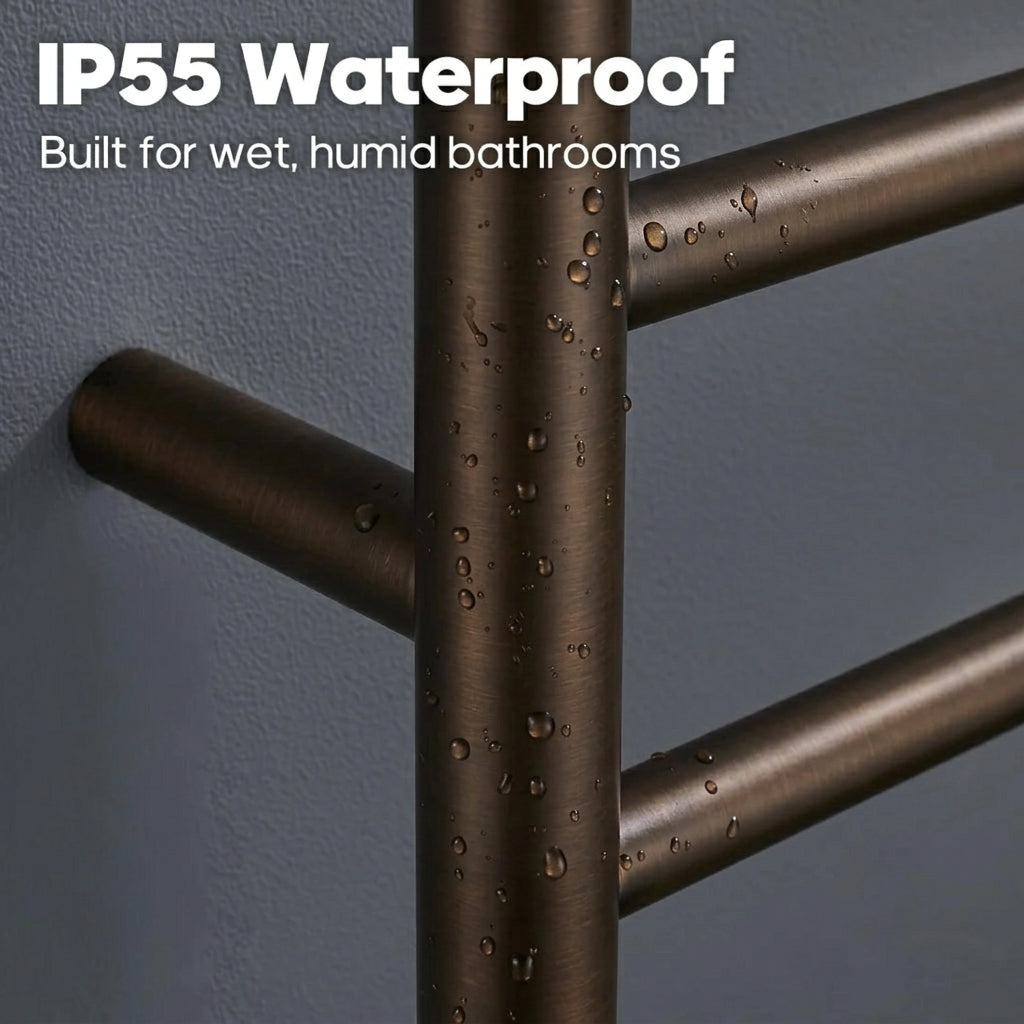 Antique Brass 7-Bar Heated Towel Rail- A7HTR-AB