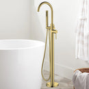 Otus Freestanding Bath Mixer with Hand Shower Brushed Gold - BF2072BG