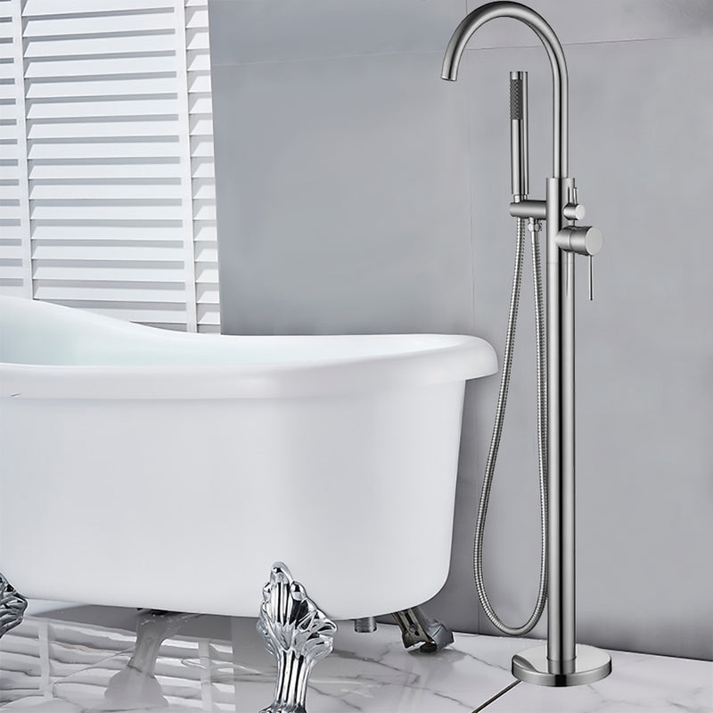 P&P Otus Freestanding Bath Mixer with Hand Shower Brushed Nickel