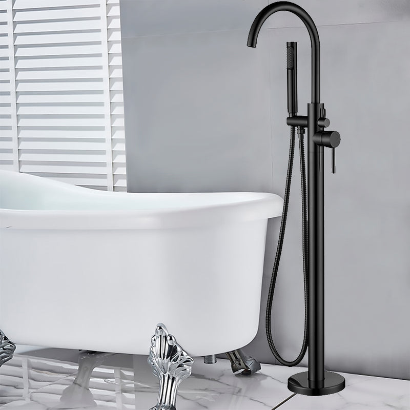 P&P Otus Freestanding Bath Mixer with Hand Shower Matte Black