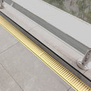 Aluminium Slimline Shower Grate Drain Matt Gold 300-3000x100x21mm