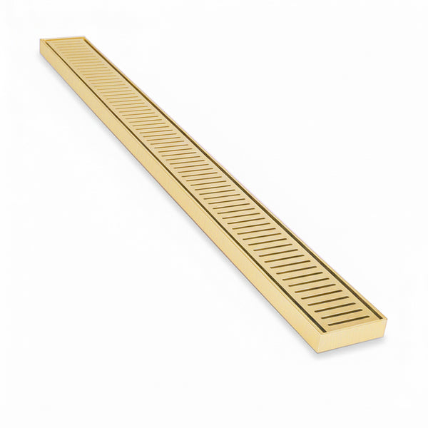 Aluminium Slimline Shower Grate Drain Matt Gold 300-3000x100x21mm