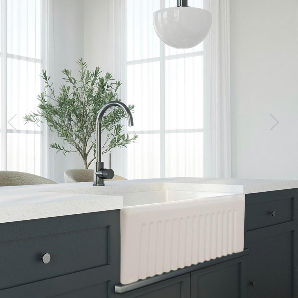 Small Bowl Fire Clay Farmhouse Sink - Bathroom Hub