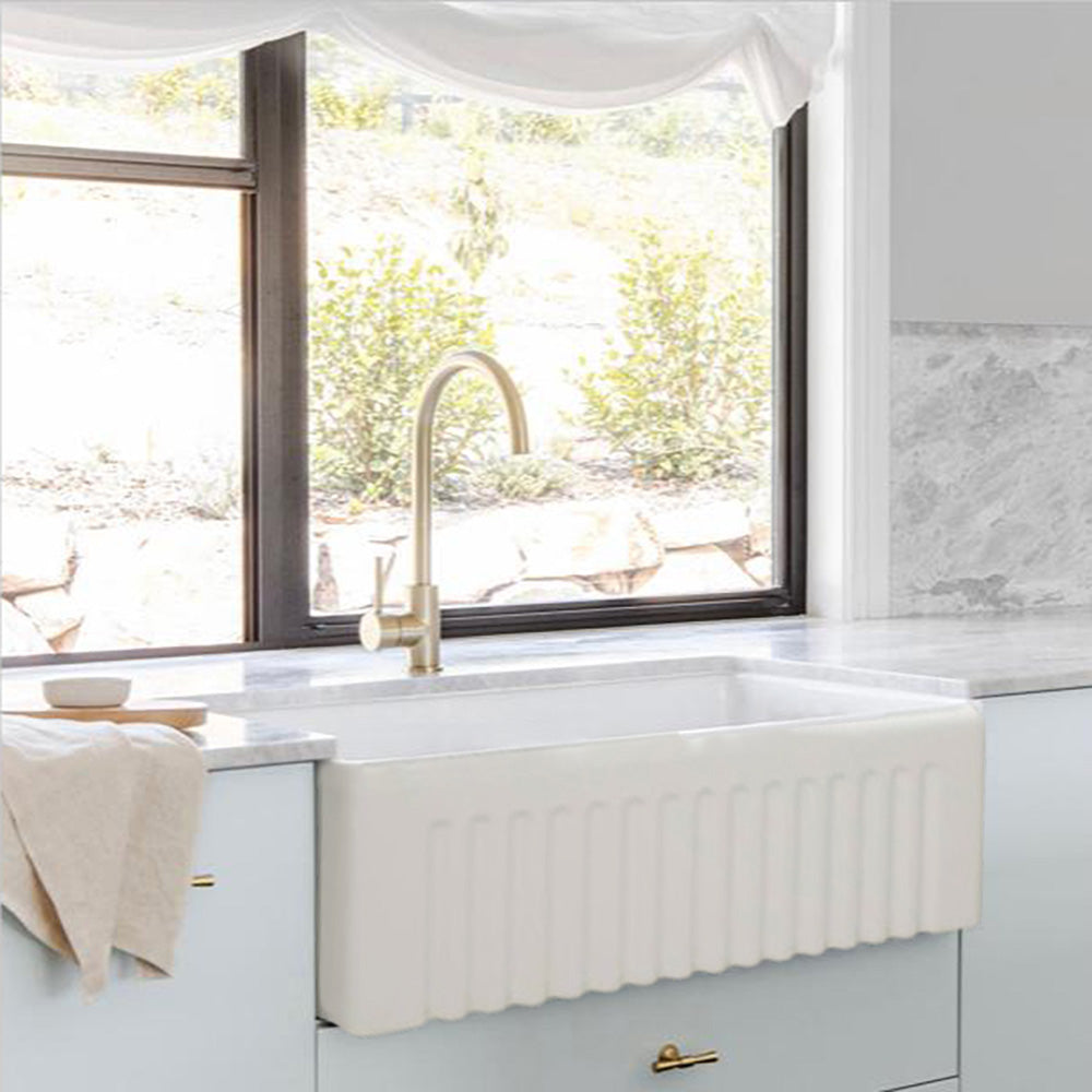 Large Bowl Fire Clay Farmhouse Sink - Bathroom Hub
