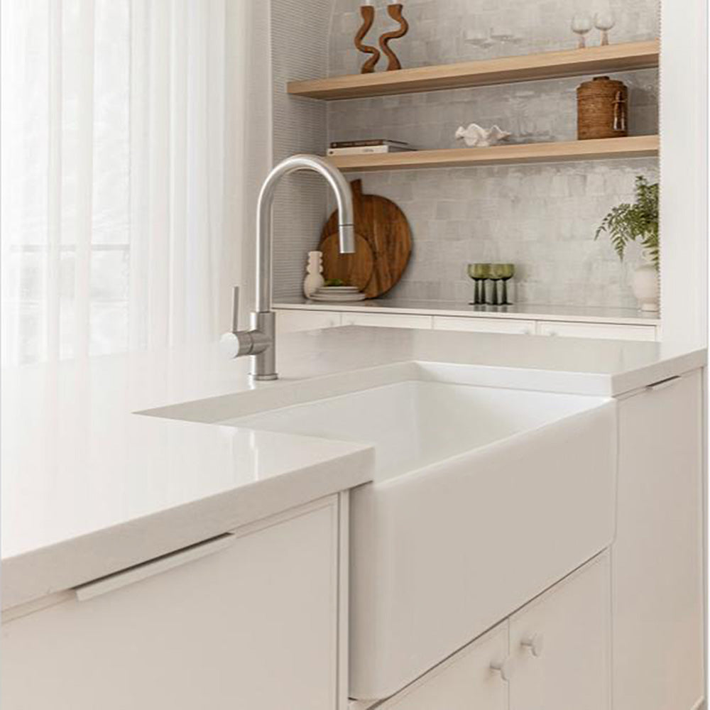 Large Bowl Fire Clay Farmhouse Sink - Bathroom Hub