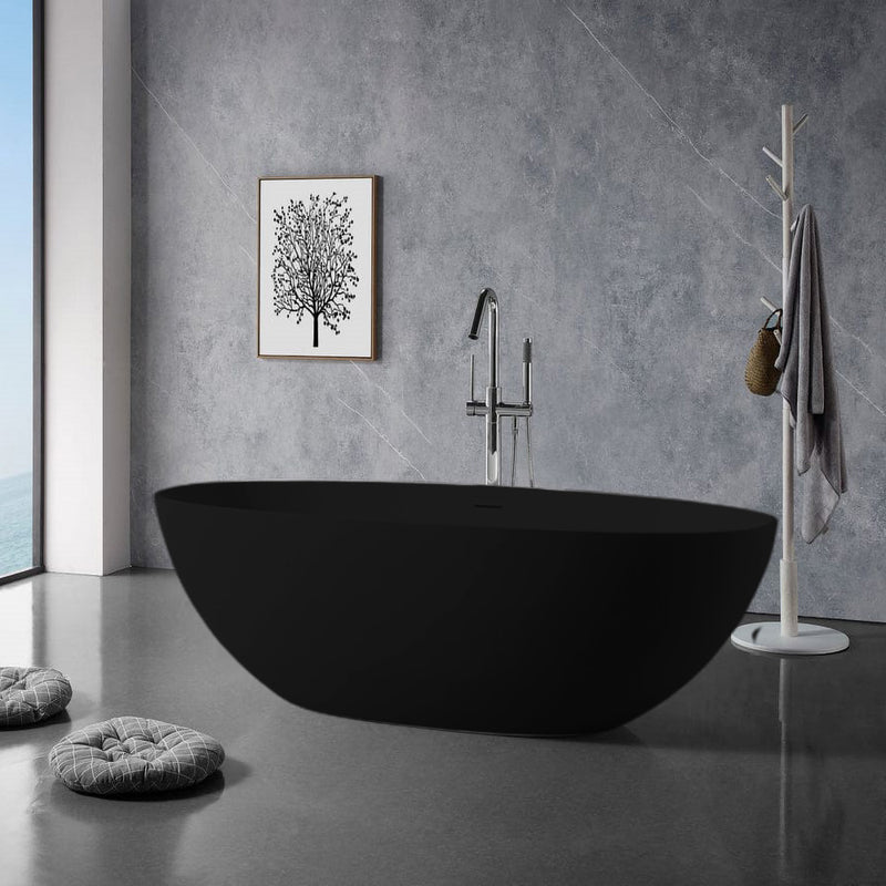 Solid Surface Cast Stone Freestanding Bath 1004 Matt Black