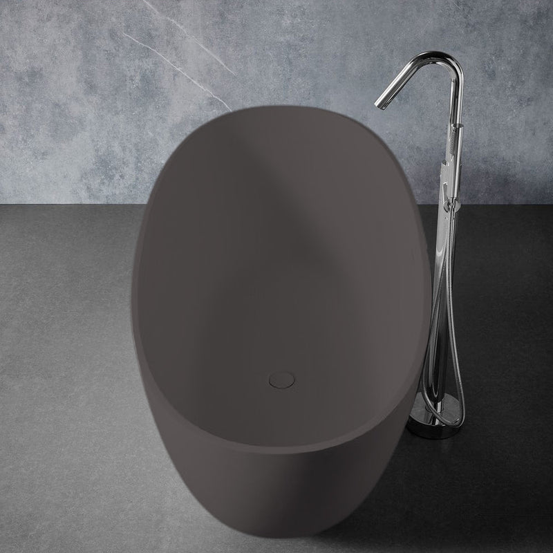 Solid Surface Cast Stone Freestanding Bath 1004 Matt Grey