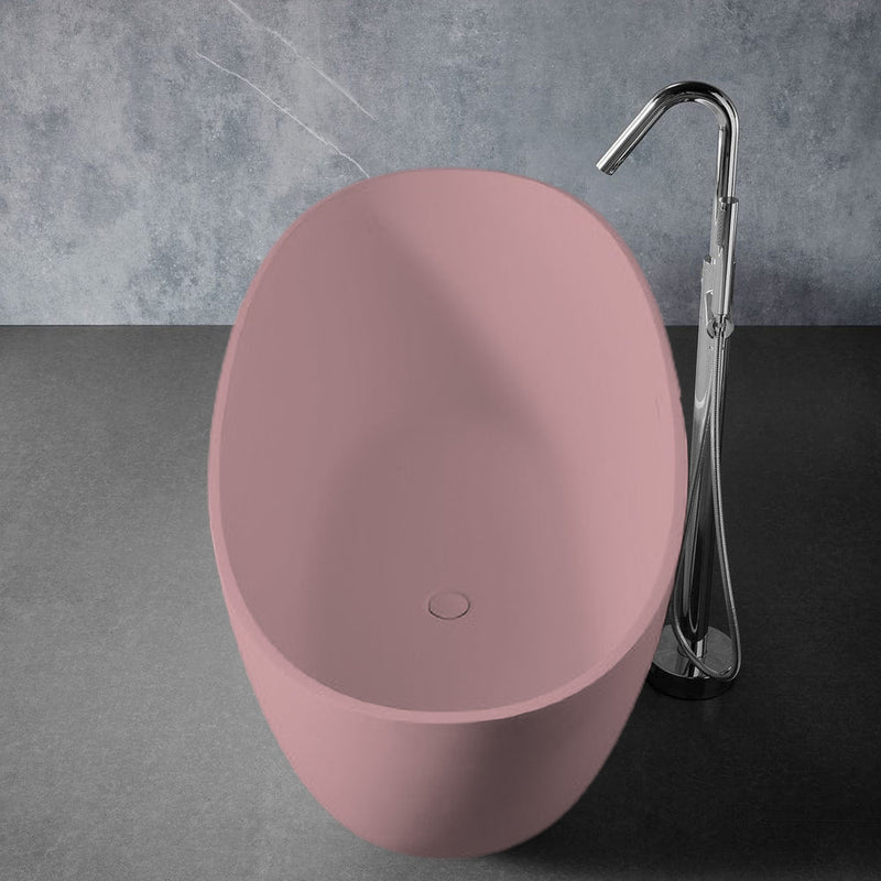 Solid Surface Cast Stone Freestanding Bath 1004 Matt Pink