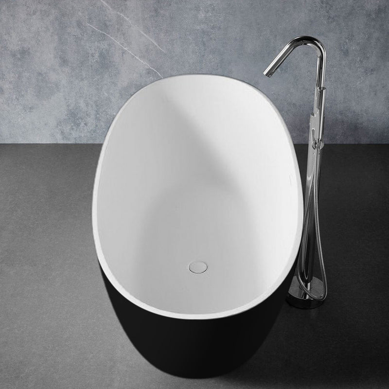 Solid Surface Cast Stone Freestanding Bath 1004 Matt White & Matt Black