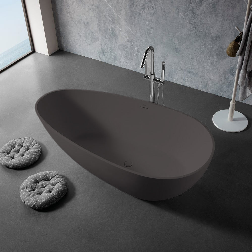 Solid Surface Cast Stone Freestanding Bath 1005 Matt Grey