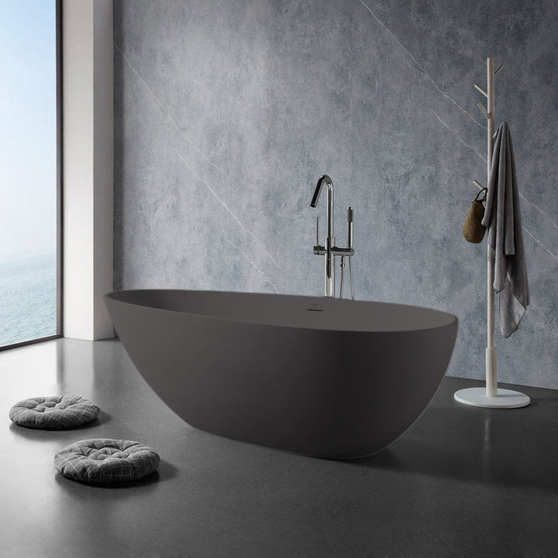 Solid Surface Cast Stone Freestanding Bath 1005 Matt Grey