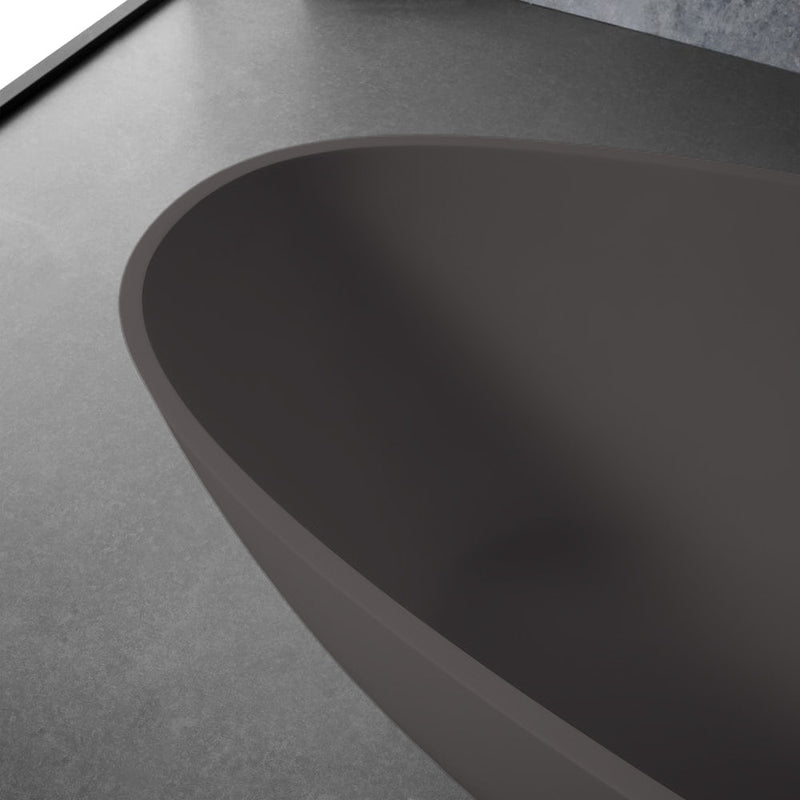 Solid Surface Cast Stone Freestanding Bath 1005 Matt Grey