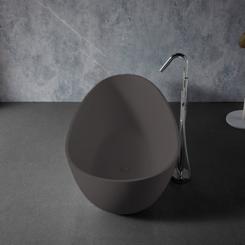 Solid Surface Cast Stone Freestanding Bath 1005 Matt Grey