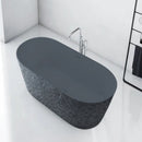 Solid Surface Cast Stone Freestanding Bath 1007 Concrete Finish - Bathroom Hub